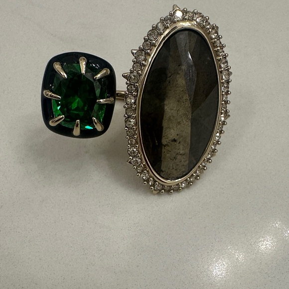 Alexis Bittar Green and Silver Gemstone Ring Duo - Picture 5 of 5